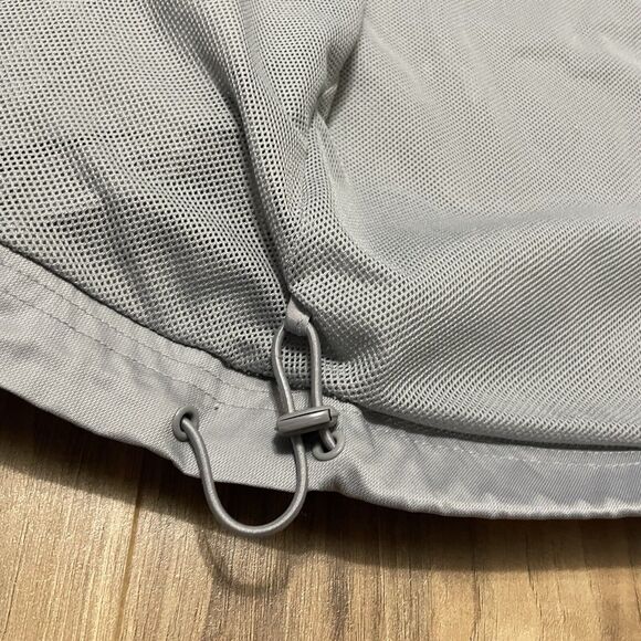 Adidas 3 Stripe Windbreaker Full Zip Jacket Mens Medium Mesh Lined Grey - Picture 8 of 9